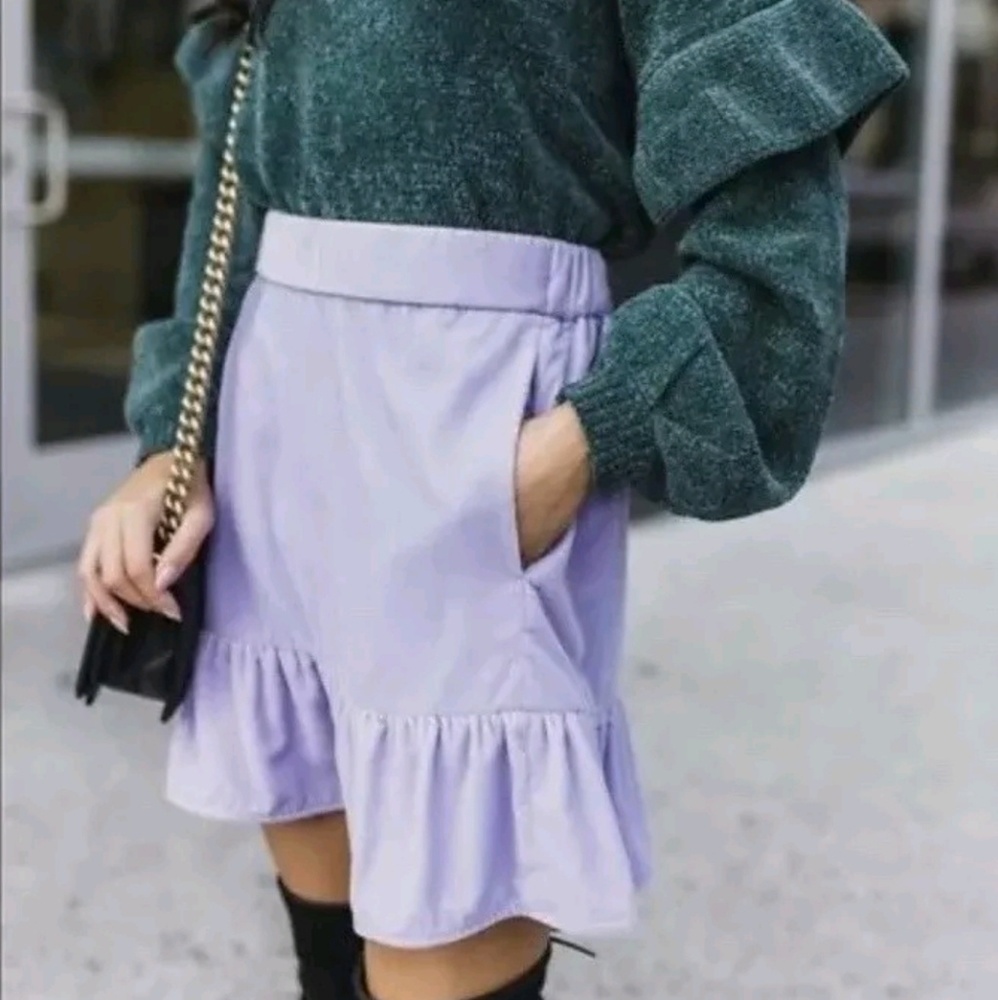 COPY - New J. Crew Velvet Peplum Skirt Purple Siz…